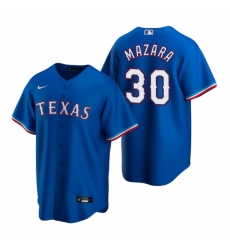 Men's Nike Texas Rangers #30 Nomar Mazara Royal Alternate Stitched Baseball Jersey