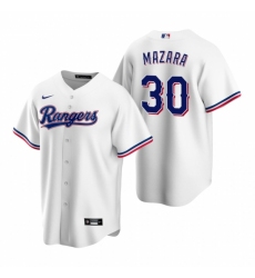 Men's Nike Texas Rangers #30 Nomar Mazara White Home Stitched Baseball Jersey