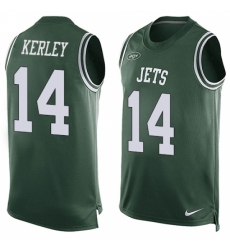 Men's Nike New York Jets #14 Jeremy Kerley Limited Green Player Name & Number Tank Top NFL Jersey