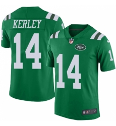 Men's Nike New York Jets #14 Jeremy Kerley Limited Green Rush Vapor Untouchable NFL Jersey