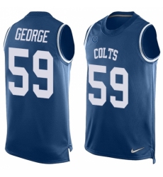 Men's Nike Indianapolis Colts #59 Jeremiah George Limited Royal Blue Player Name & Number Tank Top NFL Jersey