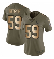 Women's Nike Indianapolis Colts #59 Jeremiah George Limited Olive/Gold 2017 Salute to Service NFL Jersey
