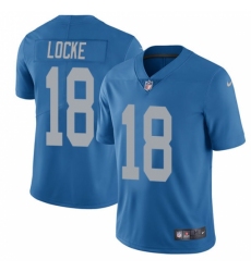 Men's Nike Detroit Lions #18 Jeff Locke Blue Alternate Vapor Untouchable Limited Player NFL Jersey