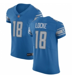 Men's Nike Detroit Lions #18 Jeff Locke Blue Team Color Vapor Untouchable Elite Player NFL Jersey
