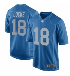 Men's Nike Detroit Lions #18 Jeff Locke Game Blue Alternate NFL Jersey
