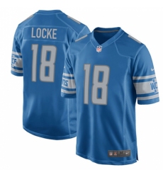 Men's Nike Detroit Lions #18 Jeff Locke Game Blue Team Color NFL Jersey