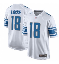Men's Nike Detroit Lions #18 Jeff Locke Game White NFL Jersey