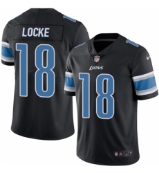 Men's Nike Detroit Lions #18 Jeff Locke Limited Black Rush Vapor Untouchable NFL Jersey