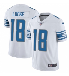 Men's Nike Detroit Lions #18 Jeff Locke White Vapor Untouchable Limited Player NFL Jersey