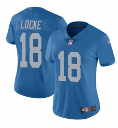 Women's Nike Detroit Lions #18 Jeff Locke Blue Alternate Vapor Untouchable Limited Player NFL Jersey