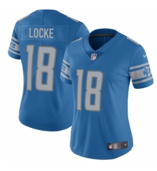 Women's Nike Detroit Lions #18 Jeff Locke Blue Team Color Vapor Untouchable Limited Player NFL Jersey