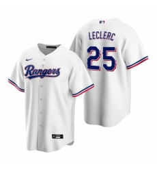 Men's Nike Texas Rangers #25 Jose Leclerc White Home Stitched Baseball Jersey