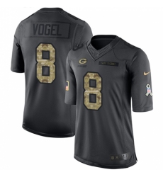 Men's Nike Green Bay Packers #8 Justin Vogel Limited Black 2016 Salute to Service NFL Jersey