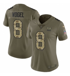 Women's Nike Green Bay Packers #8 Justin Vogel Limited Olive/Camo 2017 Salute to Service NFL Jersey