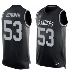 Men's Nike Oakland Raiders #53 NaVorro Bowman Limited Black Player Name & Number Tank Top NFL Jersey