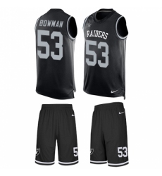 Men's Nike Oakland Raiders #53 NaVorro Bowman Limited Black Tank Top Suit NFL Jersey
