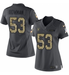 Women's Nike Oakland Raiders #53 NaVorro Bowman Limited Black 2016 Salute to Service NFL Jersey