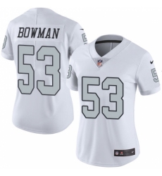 Women's Nike Oakland Raiders #53 NaVorro Bowman Limited White Rush Vapor Untouchable NFL Jersey