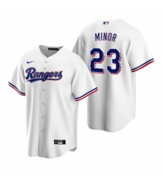 Men's Nike Texas Rangers #23 Mike Minor White Home Stitched Baseball Jersey