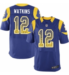 Men's Nike Los Angeles Rams #12 Sammy Watkins Elite Royal Blue Alternate Drift Fashion NFL Jersey