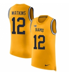 Men's Nike Los Angeles Rams #12 Sammy Watkins Limited Gold Rush Player Name & Number Tank Top NFL Jersey