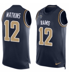 Men's Nike Los Angeles Rams #12 Sammy Watkins Limited Navy Blue Player Name & Number Tank Top NFL Jersey