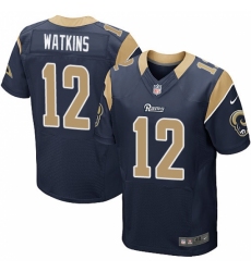 Men's Nike Los Angeles Rams #12 Sammy Watkins Navy Blue Team Color Vapor Untouchable Elite Player NFL Jersey