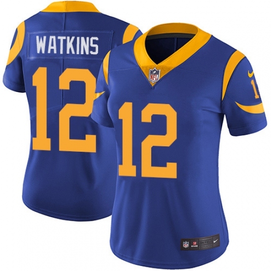 Women's Nike Los Angeles Rams #12 Sammy Watkins Royal Blue Alternate Vapor Untouchable Limited Player NFL Jersey Women's Nike Los Angeles Rams #12 Sammy Watkins Royal Blue Alternate Vapor Untouchable Limited Player NFL Jersey