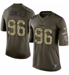 Men's Nike San Francisco 49ers #96 Datone Jones Limited Green Salute to Service NFL Jersey