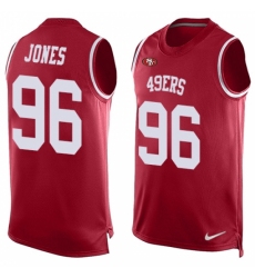 Men's Nike San Francisco 49ers #96 Datone Jones Limited Red Player Name & Number Tank Top NFL Jersey