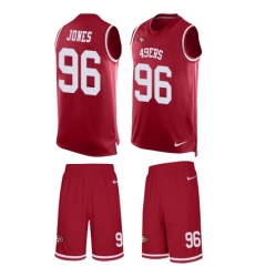 Men's Nike San Francisco 49ers #96 Datone Jones Limited Red Tank Top Suit NFL Jersey