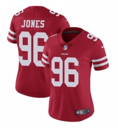 Women's Nike San Francisco 49ers #96 Datone Jones Red Team Color Vapor Untouchable Limited Player NFL Jersey