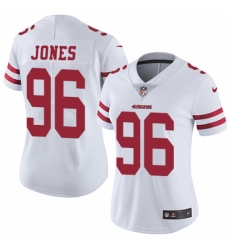 Women's Nike San Francisco 49ers #96 Datone Jones White Vapor Untouchable Elite Player NFL Jersey