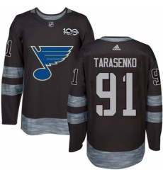 Men's Adidas St. Louis Blues #91 Vladimir Tarasenko Authentic Black 1917-2017 100th Anniversary NHL Jersey