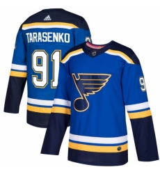 Men's Adidas St. Louis Blues #91 Vladimir Tarasenko Authentic Royal Blue Home NHL Jersey