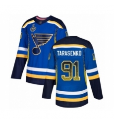 Men's St. Louis Blues #91 Vladimir Tarasenko Authentic Blue Drift Fashion 2019 Stanley Cup Final Bound Hockey Jersey