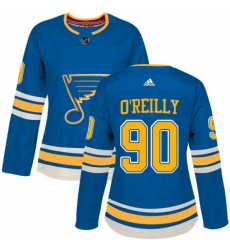 Women's Adidas St. Louis Blues #90 Ryan O'Reilly Premier Navy Blue Alternate NHL Jersey