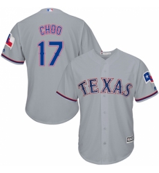 Men's Majestic Texas Rangers #17 Shin-Soo Choo Replica Grey Road Cool Base MLB Jersey