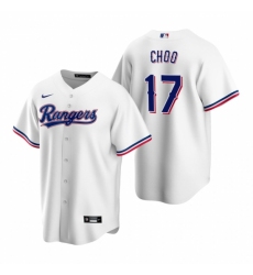 Men's Nike Texas Rangers #17 Shin-Soo Choo White Home Stitched Baseball Jersey