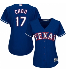 Women's Majestic Texas Rangers #17 Shin-Soo Choo Replica Royal Blue Alternate 2 Cool Base MLB Jersey