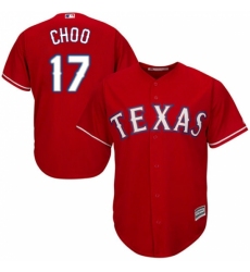 Youth Majestic Texas Rangers #17 Shin-Soo Choo Authentic Red Alternate Cool Base MLB Jersey