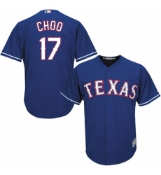 Youth Majestic Texas Rangers #17 Shin-Soo Choo Authentic Royal Blue Alternate 2 Cool Base MLB Jersey