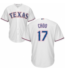 Youth Majestic Texas Rangers #17 Shin-Soo Choo Replica White Home Cool Base MLB Jersey