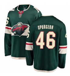 Men's Minnesota Wild #46 Jared Spurgeon Authentic Green Home Fanatics Branded Breakaway NHL Jersey