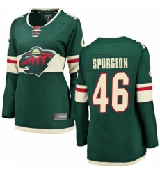 Women's Minnesota Wild #46 Jared Spurgeon Authentic Green Home Fanatics Branded Breakaway NHL Jersey