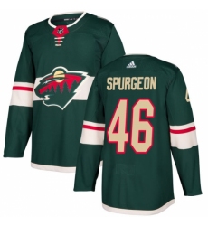 Youth Adidas Minnesota Wild #46 JaGreen Spurgeon Authentic Green Home NHL Jersey