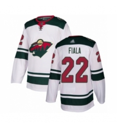 Men's Minnesota Wild #22 Kevin Fiala Authentic White Away Hockey Jersey