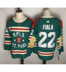 Men's Minnesota Wild Matt #22 Kevin Fiala Green 2022 Winter Classic Authentic Player Jersey