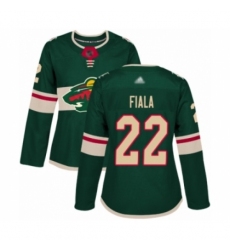 Women's Minnesota Wild #22 Kevin Fiala Authentic Green Home Hockey Jersey