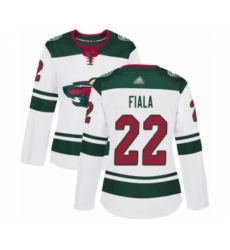 Women's Minnesota Wild #22 Kevin Fiala Authentic White Away Hockey Jersey